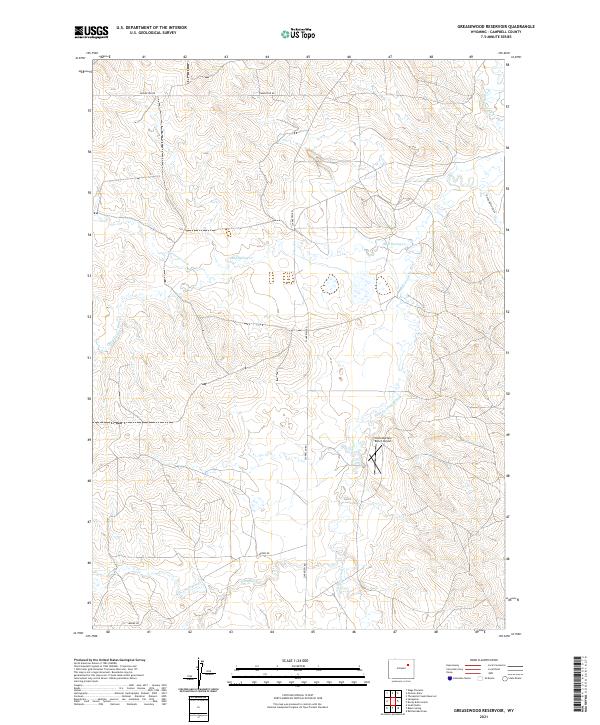 USGS US Topo 7.5-minute map for Greasewood Reservoir WY 2021