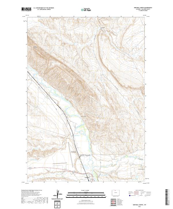 USGS US Topo 7.5-minute map for Greybull North WY 2021