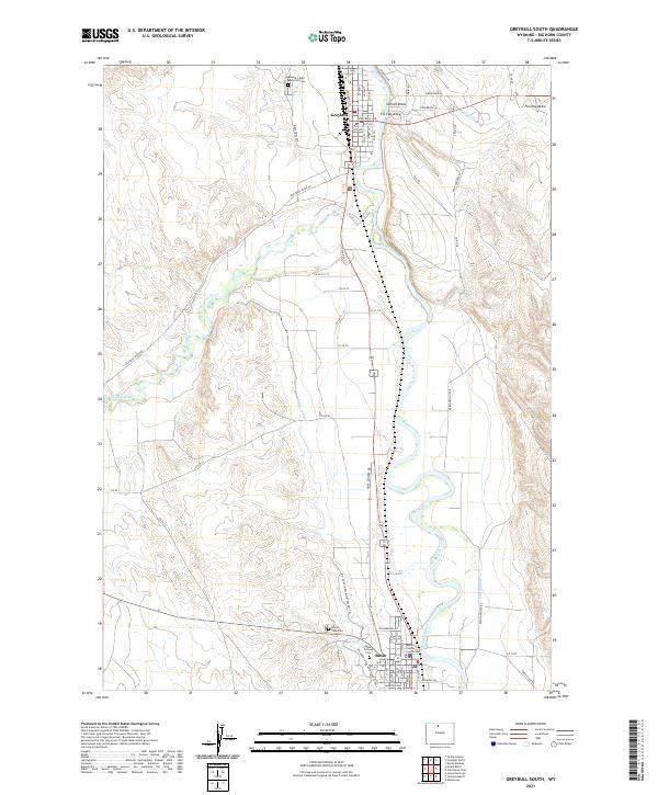 USGS US Topo 7.5-minute map for Greybull South WY 2021