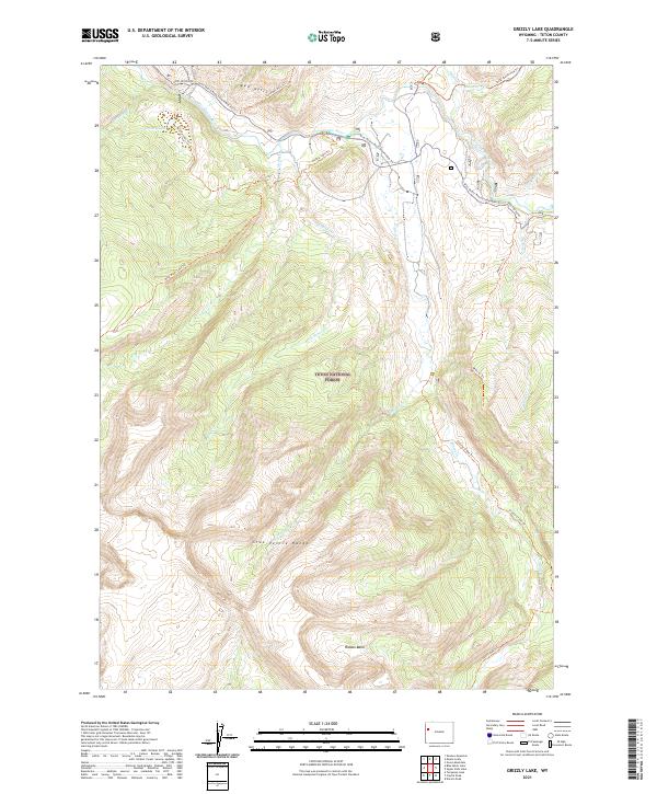 USGS US Topo 7.5-minute map for Grizzly Lake WY 2021