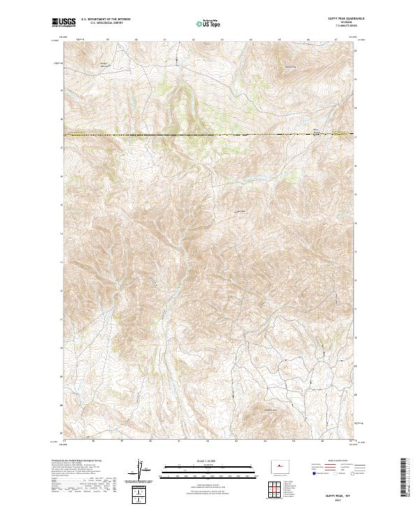 USGS US Topo 7.5-minute map for Guffy Peak WY 2021