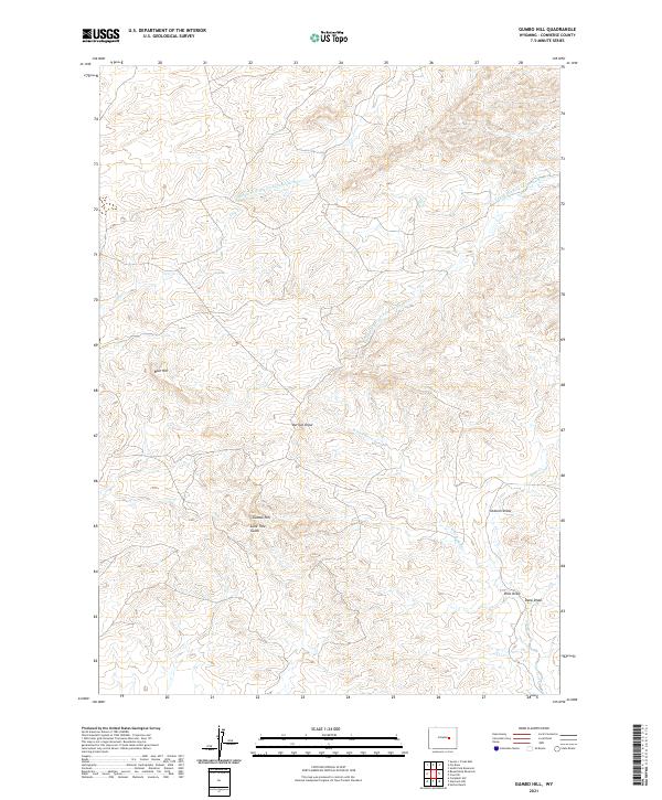 USGS US Topo 7.5-minute map for Gumbo Hill WY 2021