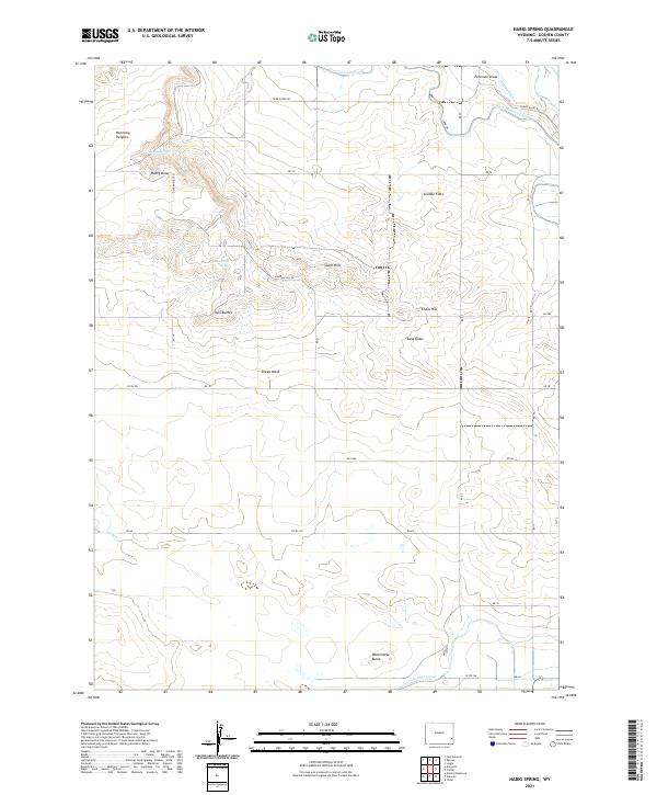 USGS US Topo 7.5-minute map for Habig Spring WY 2021