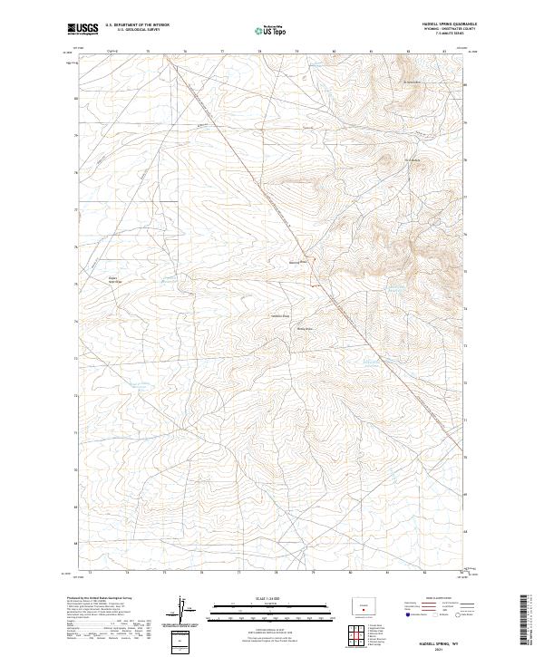 USGS US Topo 7.5-minute map for Hadsell Spring WY 2021