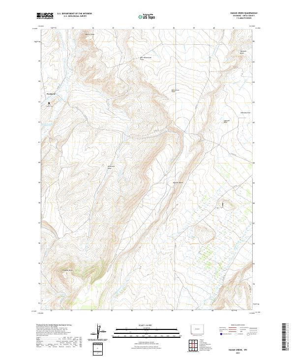 USGS US Topo 7.5-minute map for Hague Creek WY 2021