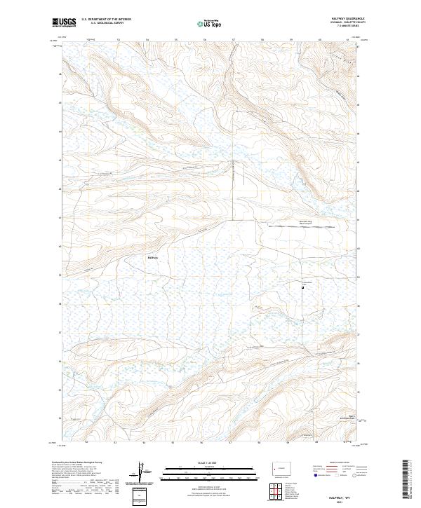 USGS US Topo 7.5-minute map for Halfway WY 2021