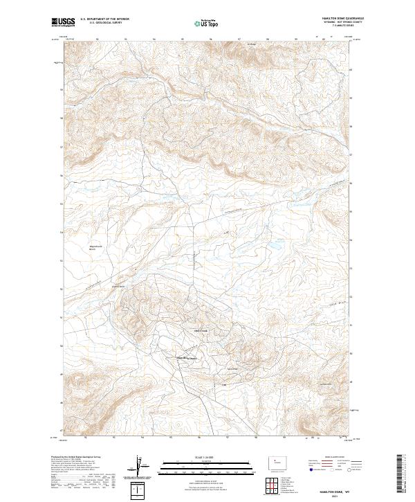 USGS US Topo 7.5-minute map for Hamilton Dome WY 2021