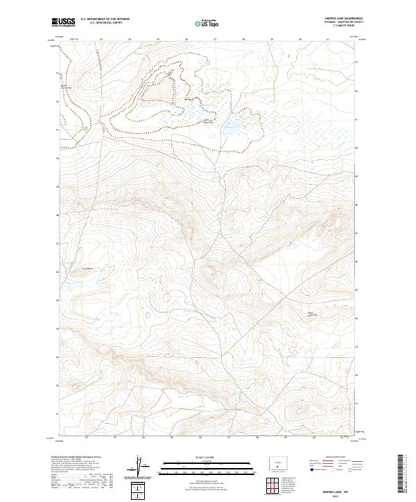 USGS US Topo 7.5-minute map for Hansen Lake WY 2021