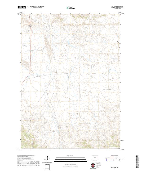 USGS US Topo 7.5-minute map for Hat Creek WY 2021