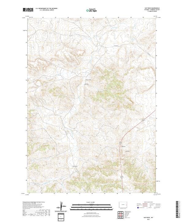 USGS US Topo 7.5-minute map for Hat Rock WY 2021