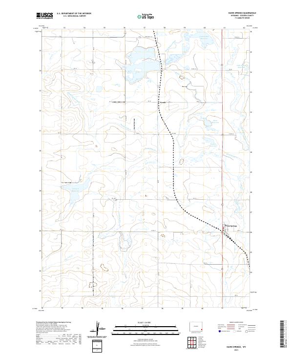 USGS US Topo 7.5-minute map for Hawk Springs WY 2021