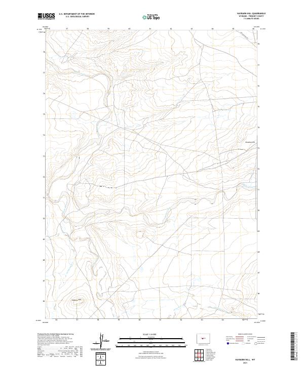 USGS US Topo 7.5-minute map for Haybarn Hill WY 2021