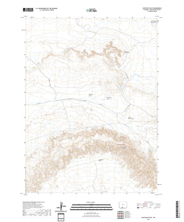 USGS US Topo 7.5-minute map for Haystack Flats WY 2021