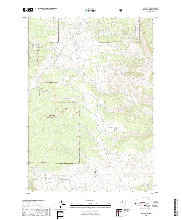 USGS US Topo 7.5-minute map for Hazelton WY 2021