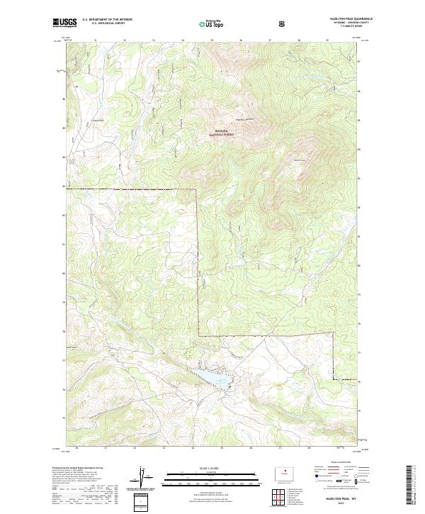 USGS US Topo 7.5-minute map for Hazelton Peak WY 2021