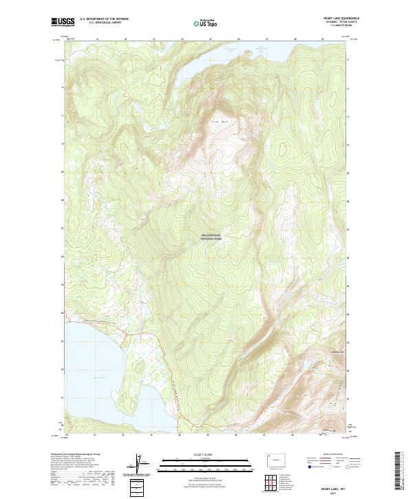 USGS US Topo 7.5-minute map for Heart Lake WY 2021