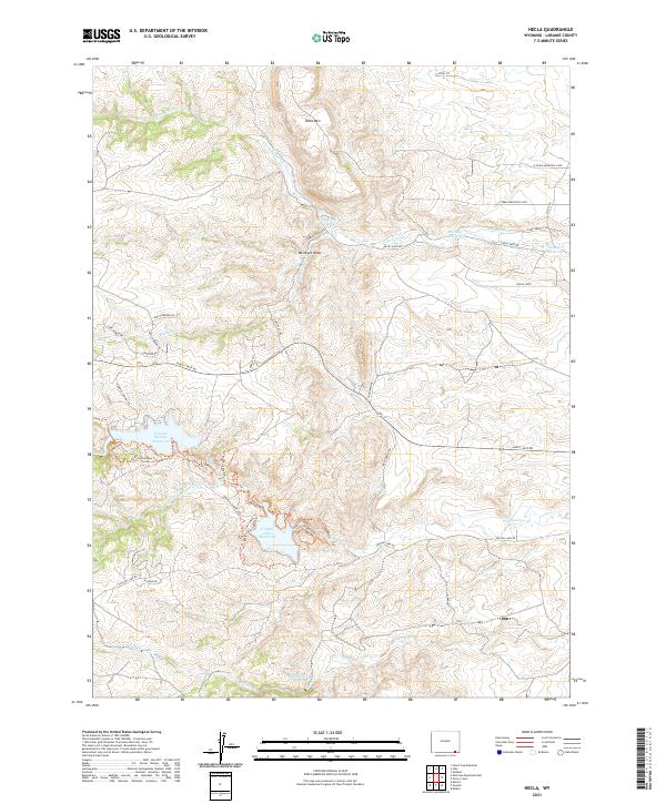 USGS US Topo 7.5-minute map for Hecla WY 2021