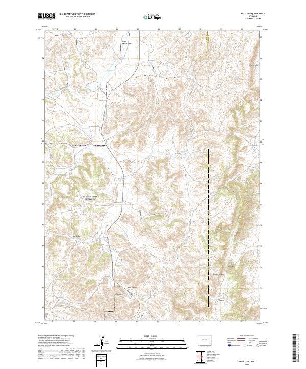 USGS US Topo 7.5-minute map for Hell Gap WY 2021