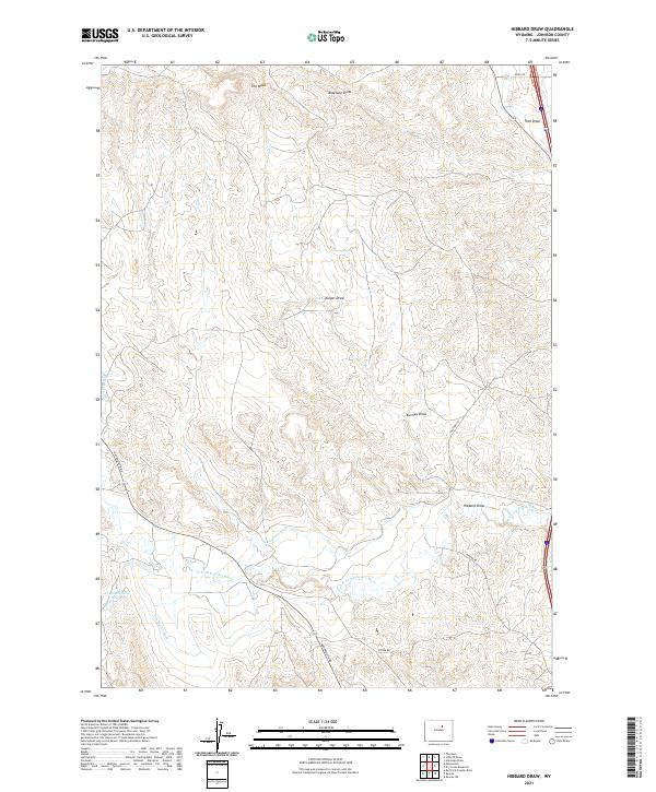 USGS US Topo 7.5-minute map for Hibbard Draw WY 2021