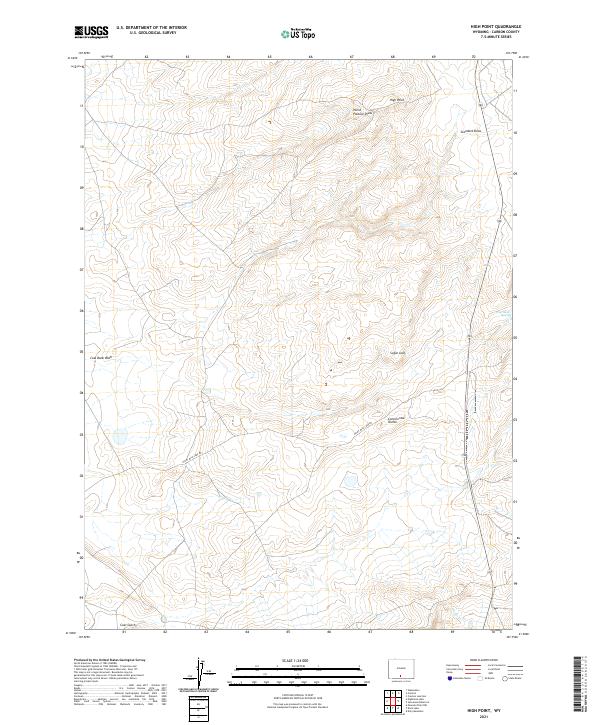 USGS US Topo 7.5-minute map for High Point WY 2021