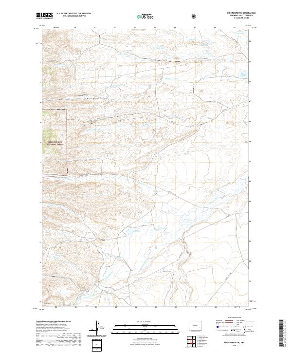 Usgs Us Topo 75 Minute Map For Hightower Sw Wy 2021 American Map Store 8805