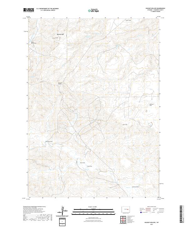 USGS US Topo 7.5-minute map for Holdup Hollow WY 2021