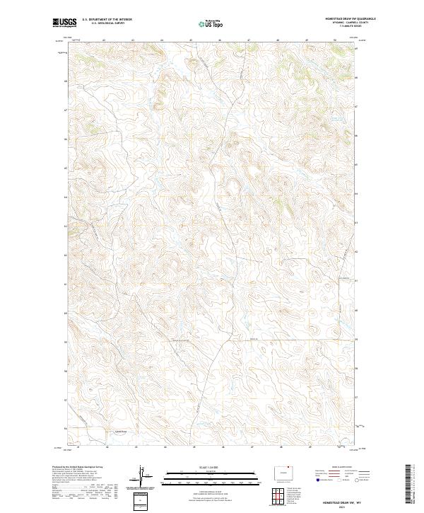 USGS US Topo 7.5-minute map for Homestead Draw SW WY 2021