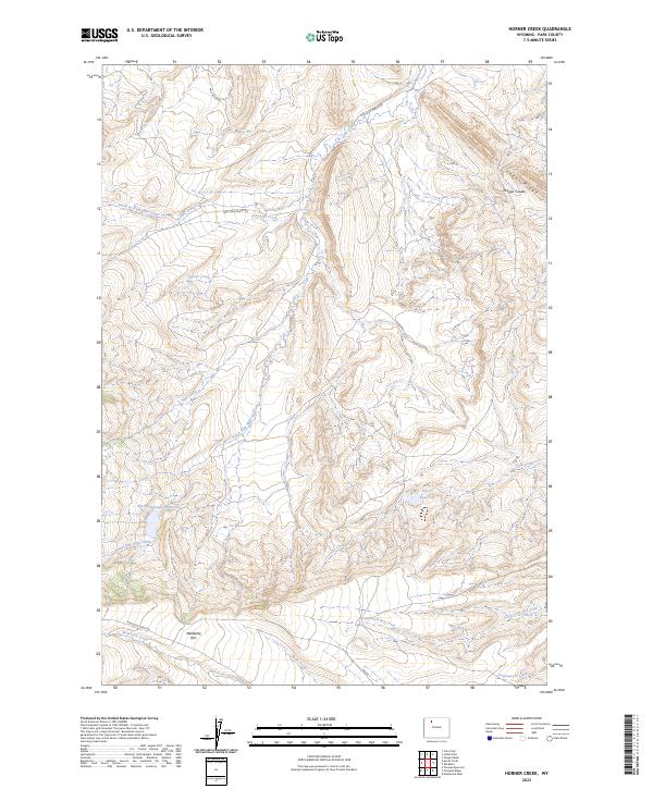 US Topo 7.5-minute map for Horner Creek WY