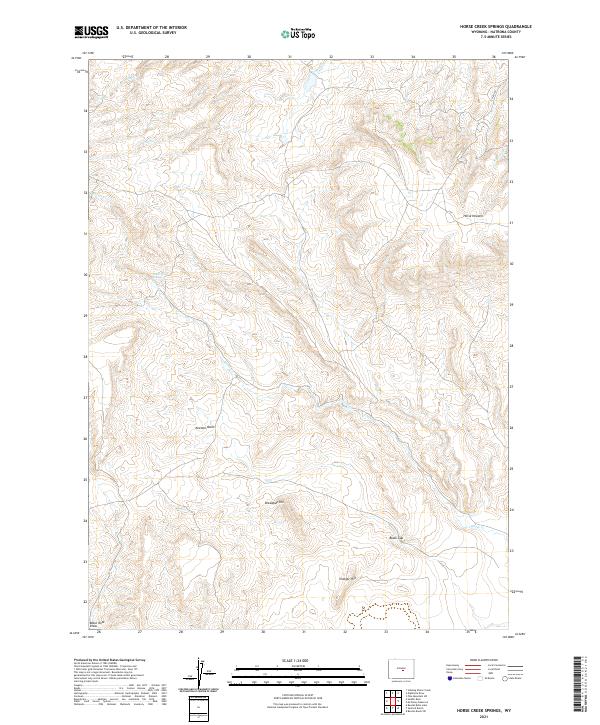 USGS US Topo 7.5-minute map for Horse Creek Springs WY 2021