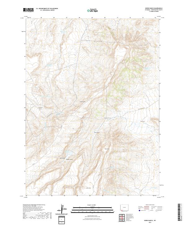 USGS US Topo 7.5-minute map for Horse Ranch WY 2021