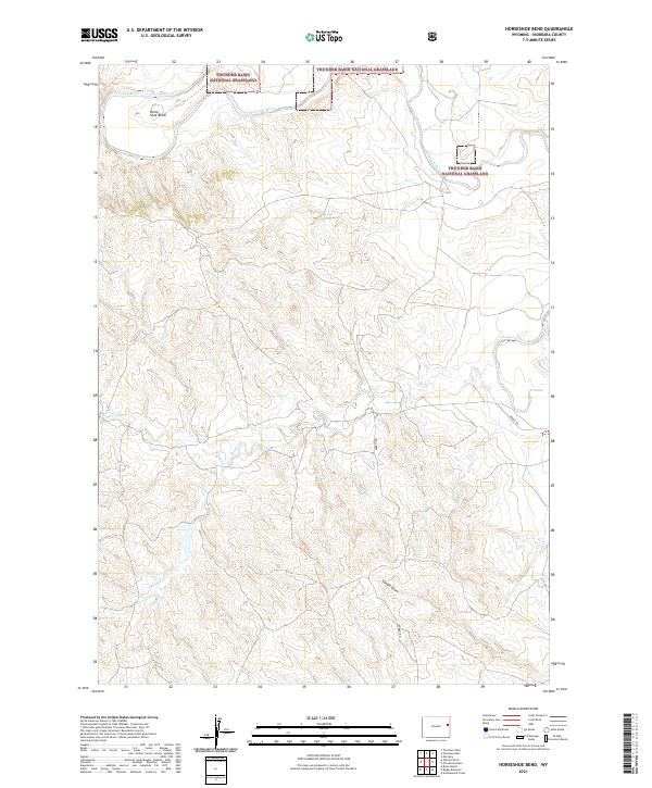 USGS US Topo 7.5-minute map for Horseshoe Bend WY 2021