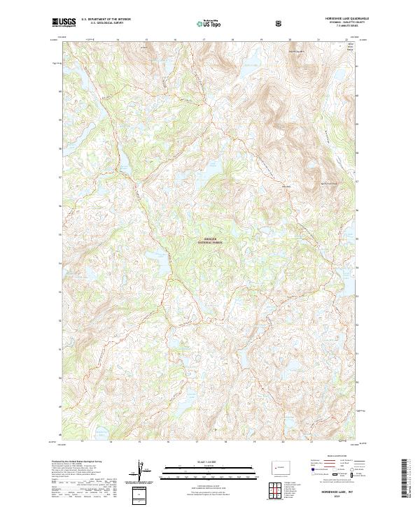 USGS US Topo 7.5-minute map for Horseshoe Lake WY 2021