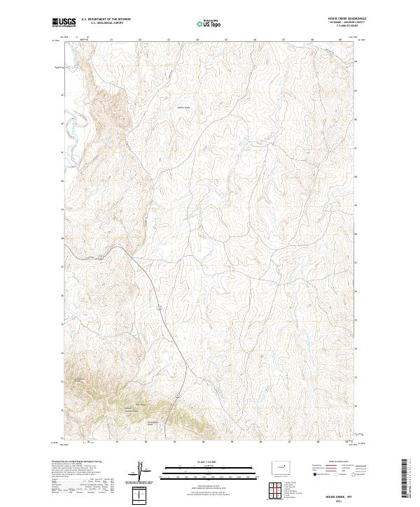 USGS US Topo 7.5-minute map for House Creek WY 2021