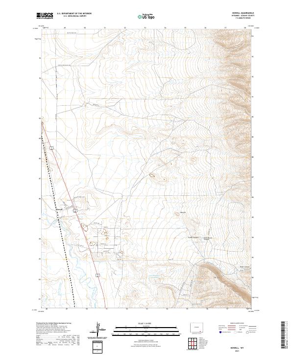 USGS US Topo 7.5-minute map for Howell WY 2021