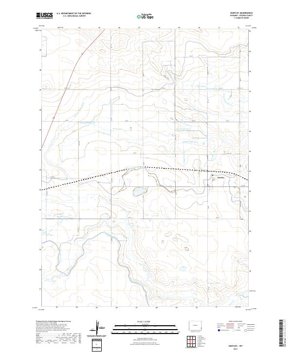 USGS US Topo 7.5-minute map for Huntley WY 2021