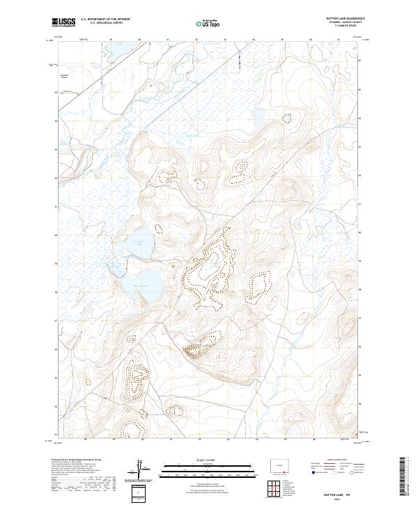 USGS US Topo 7.5-minute map for Hutton Lake WY 2021