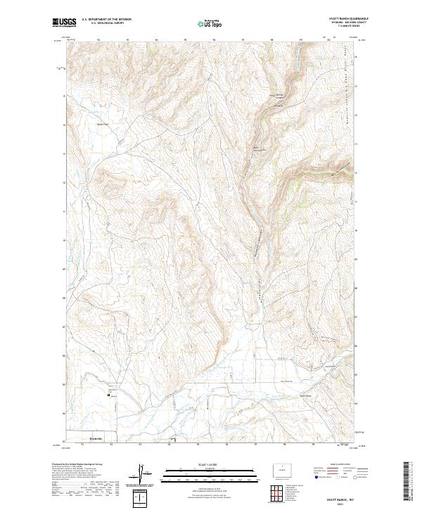 USGS US Topo 7.5-minute map for Hyatt Ranch WY 2021