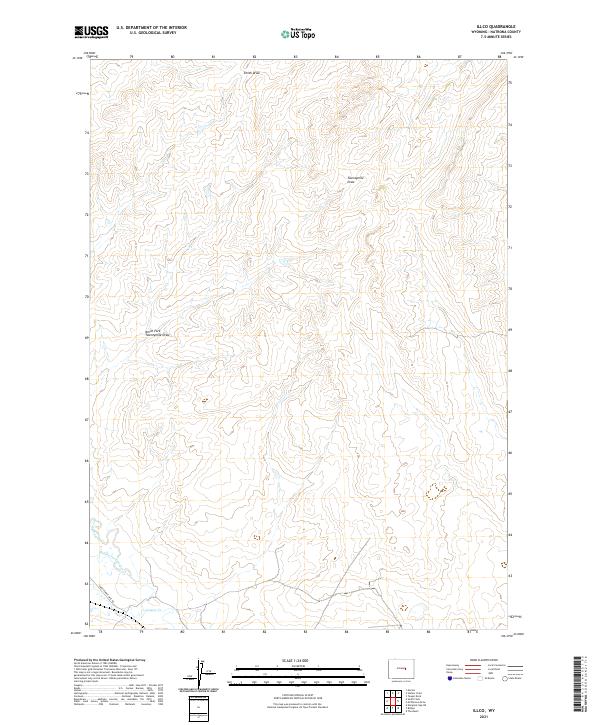 USGS US Topo 7.5-minute map for Illco WY 2021