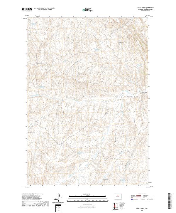 USGS US Topo 7.5-minute map for Indian Creek WY 2021