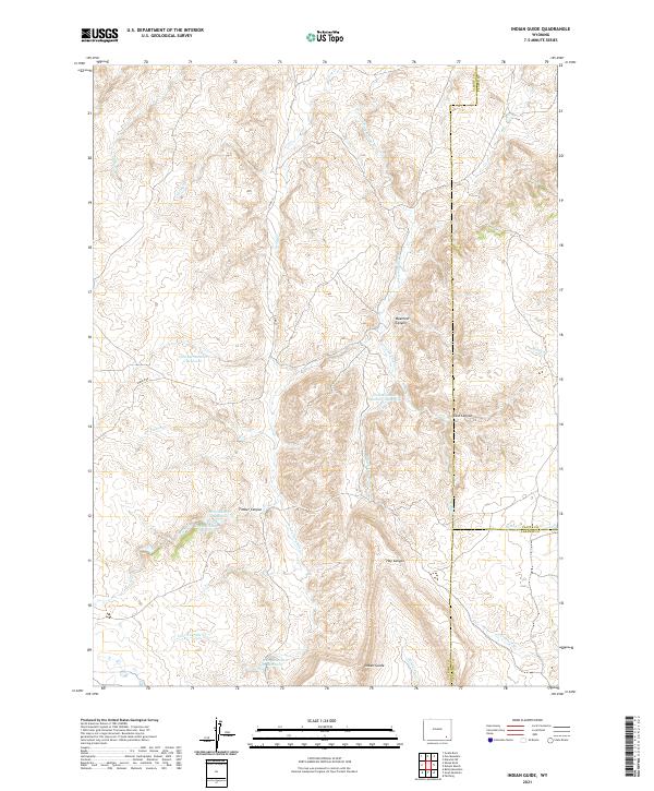 USGS US Topo 7.5-minute map for Indian Guide WY 2021