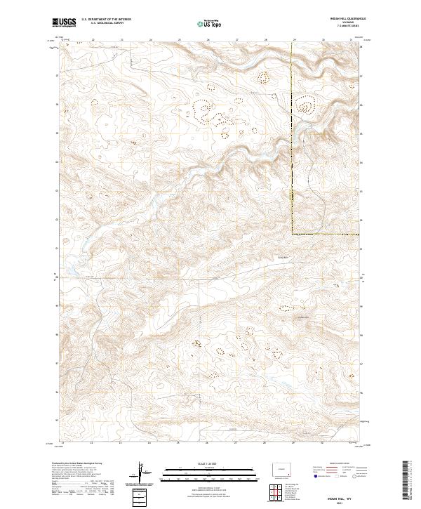 USGS US Topo 7.5-minute map for Indian Hill WY 2021