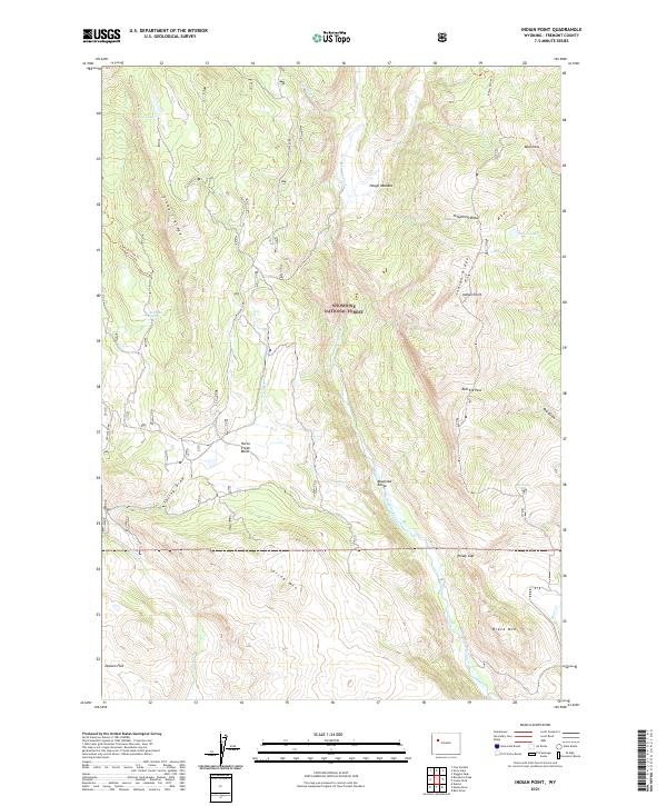 USGS US Topo 7.5-minute map for Indian Point WY 2021