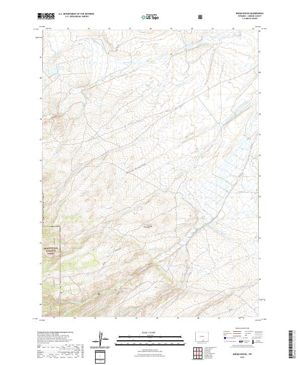 USGS US Topo 7.5-minute map for Indian Rocks WY 2021