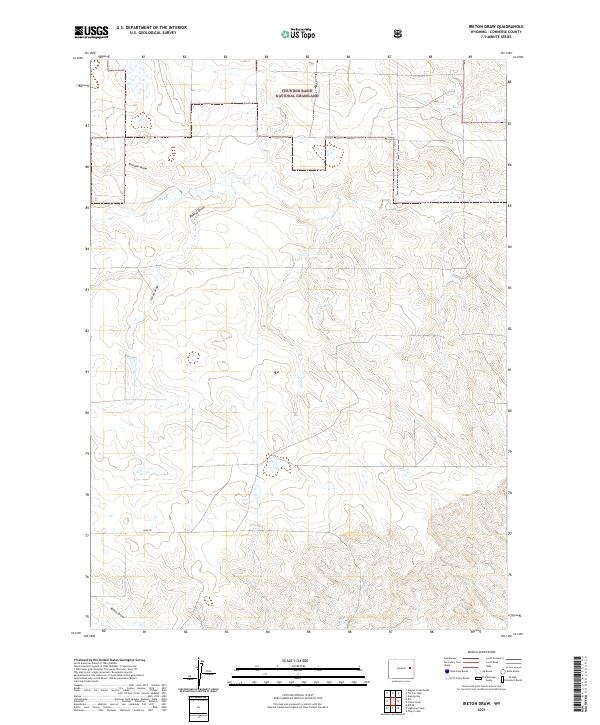 USGS US Topo 7.5-minute map for Ireton Draw WY 2021