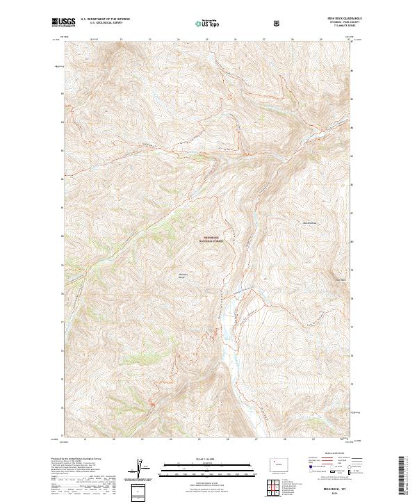 USGS US Topo 7.5-minute map for Irish Rock WY 2021