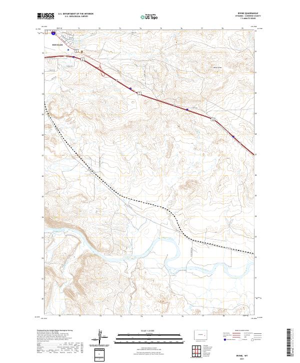 USGS US Topo 7.5-minute map for Irvine WY 2021