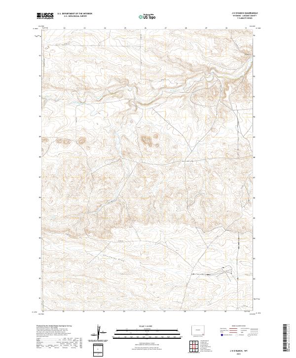 USGS US Topo 7.5-minute map for J H D Ranch WY 2021