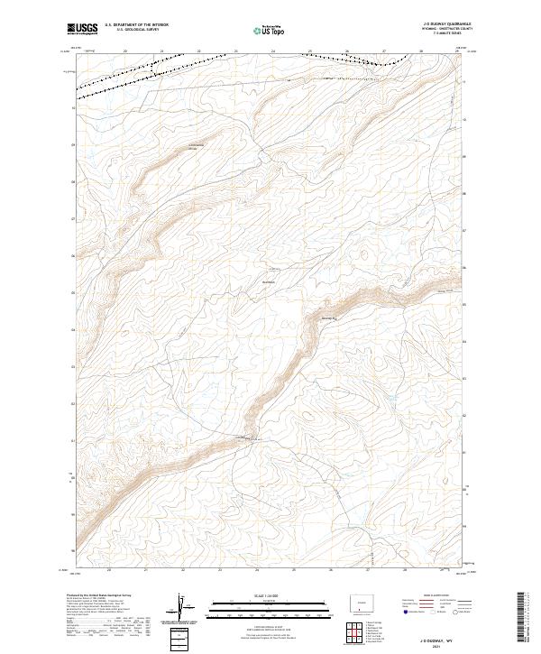 USGS US Topo 7.5-minute map for J O Dugway WY 2021