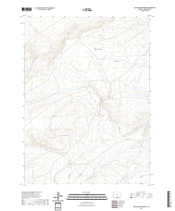 USGS US Topo 7.5-minute map for Jack Creek Reservoir WY 2021