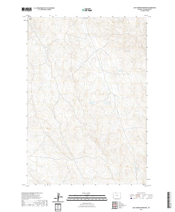 USGS US Topo 7.5-minute map for Jack Horner Reservoir WY 2021